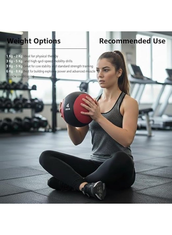 Spall 7Kg Fitness Weighted Medicine Balls Handheld Rubber Med for Core Balance Ab Workout Equipment Home Gym Exercise Weights, Core Strength Training Wall Balls, Home Gym Workout Exercise Balls - Image 3