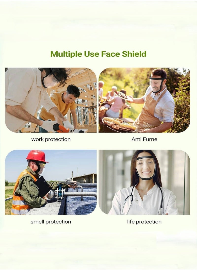 CHU DAI Super Protective Face Shield,Anti Fog Mask,Adult Clear Face Shield,Plastic Face Mask ,with Replaceable Filters  - Image 4