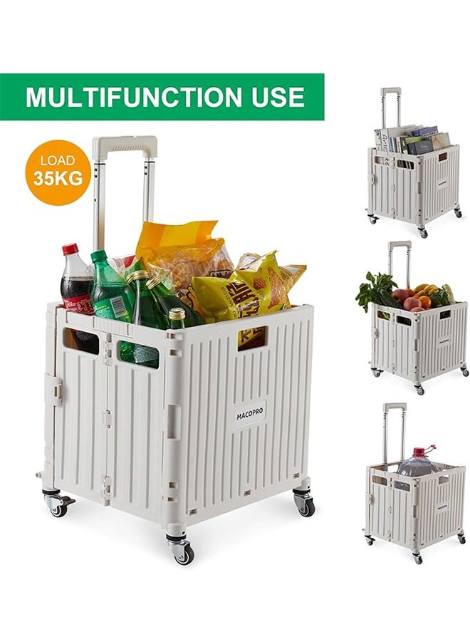 Foldable Shopping Cart Shopping Cart with Wheels Small Size Foldable Grocery Shopping Cart Trolley Suitable for Supermarket Home Climbing Stairs Shopping Outdoor Camping Picnic