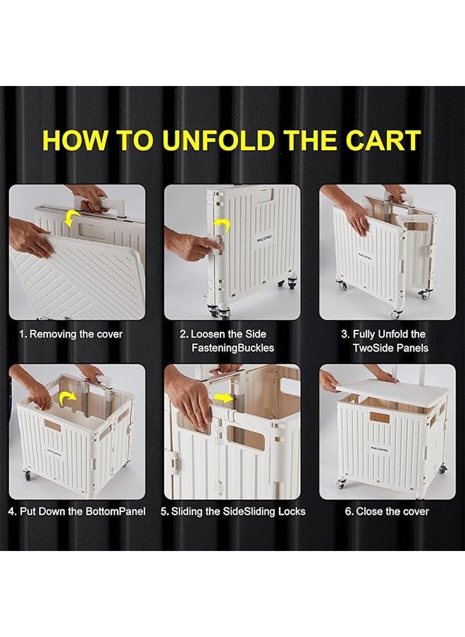 Foldable Shopping Cart Shopping Cart with Wheels Small Size Foldable Grocery Shopping Cart Trolley Suitable for Supermarket Home Climbing Stairs Shopping Outdoor Camping Picnic