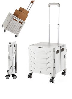 Cady One Foldable Shopping Cart Shopping Cart with Wheels Small Size Foldable Grocery Shopping Cart Trolley Suitable for Supermarket Home Climbing Stairs Shopping Outdoor Camping Picnic  - Image 1