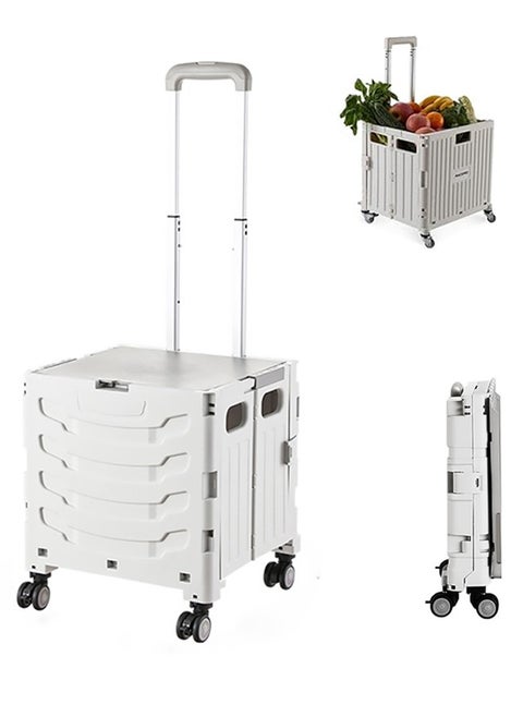 Foldable Shopping Cart Shopping Cart with Wheels Small Size Foldable Grocery Shopping Cart Trolley Suitable for Supermarket Home Climbing Stairs Shopping Outdoor Camping Picnic