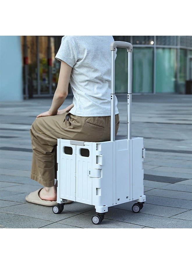 Foldable Shopping Cart Shopping Cart with Wheels Small Size Foldable Grocery Shopping Cart Trolley Suitable for Supermarket Home Climbing Stairs Shopping Outdoor Camping Picnic