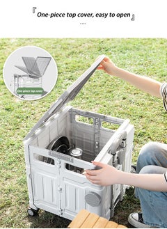 Cady One Foldable Shopping Cart Shopping Cart with Wheels Small Size Foldable Grocery Shopping Cart Trolley Suitable for Supermarket Home Climbing Stairs Shopping Outdoor Camping Picnic  - Image 5