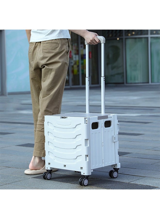 Foldable Shopping Cart Shopping Cart with Wheels Small Size Foldable Grocery Shopping Cart Trolley Suitable for Supermarket Home Climbing Stairs Shopping Outdoor Camping Picnic