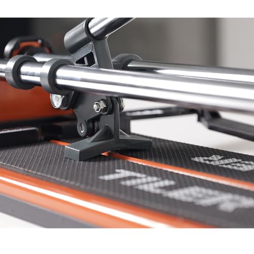 TILER 17 Inch Manual Tile Cutter, Professional Porcelain Ceramic Tile Cutter with Chrome Plated Solid Rails,Bonus 2pcs Spare Tungsten Carbide Cutting Wheel, Adjustable Fence Gauge, Anti-Skid Feet - Image 3