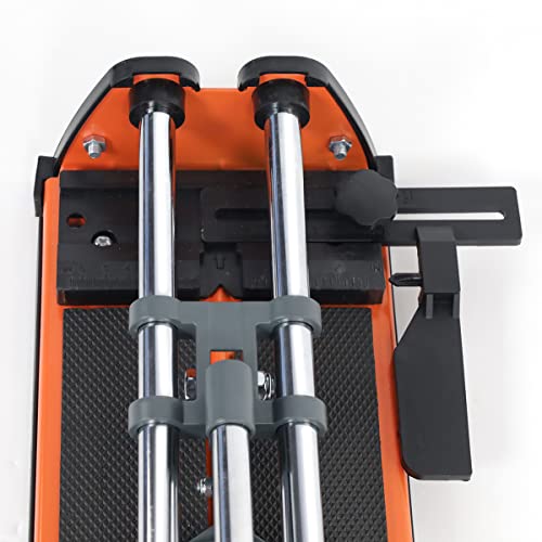 TILER 17 Inch Manual Tile Cutter, Professional Porcelain Ceramic Tile Cutter with Chrome Plated Solid Rails,Bonus 2pcs Spare Tungsten Carbide Cutting Wheel, Adjustable Fence Gauge, Anti-Skid Feet - Image 4