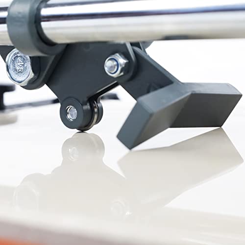 TILER 17 Inch Manual Tile Cutter, Professional Porcelain Ceramic Tile Cutter with Chrome Plated Solid Rails,Bonus 2pcs Spare Tungsten Carbide Cutting Wheel, Adjustable Fence Gauge, Anti-Skid Feet - Image 5