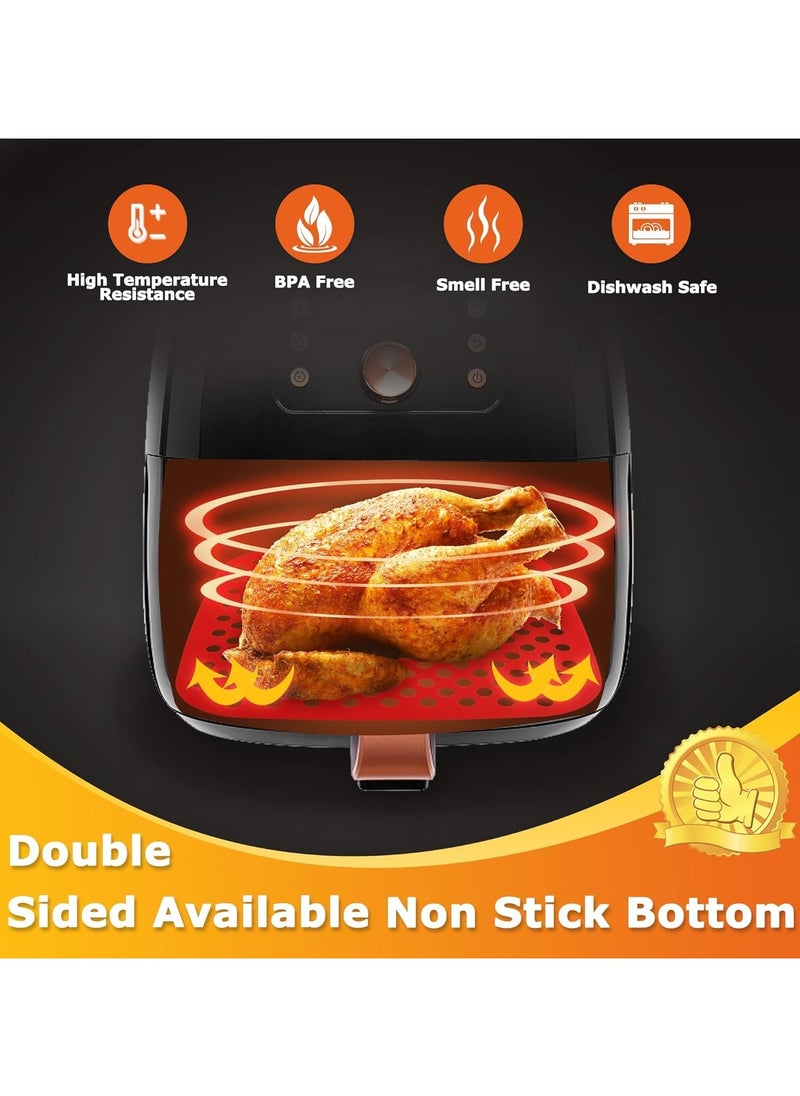 Cuken 3pack Reusable Silicone Air Fryer Liners,Non, stick Silicone Air Fryer Mats, Easy Clean Air Fryer Accessories, Air Fryer Mats, 8.5 Inch Square Reusable Air Fryer Liners (8.5 Inch)  - Image 3