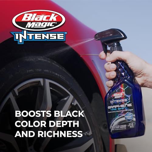 Black Magic بلاك ماجيك 120177 لمعان الإطارات الجرافيني المكثف 16 أونصة - أفضل لمعان للإطارات والمتانة، مقاوم لغبار الفرامل والأوساخ على الطريق مع تعزيز عمق اللون وغناه - Image 4