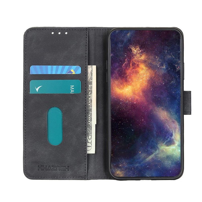 HuHa Case Cover For Motorola Edge 60 Fusion / 60 Pro KHAZNEH Retro Texture Leather Phone Case(Black) - Image 4
