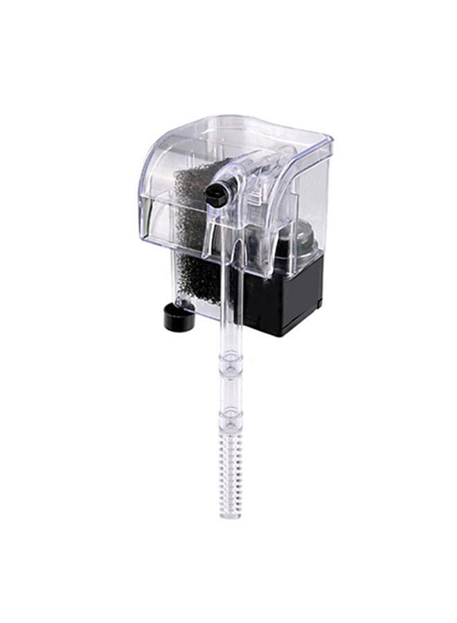 Aquarium Fish Tank Waterfall Filter Clear/Black 19.8 x 8cm