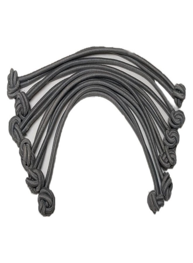 مجموعة ربطات شعر معقودة مكونة من 6 قطع // مثالية للشعر الطبيعي، والضفائر، والشعر الكثيف (رمادي)