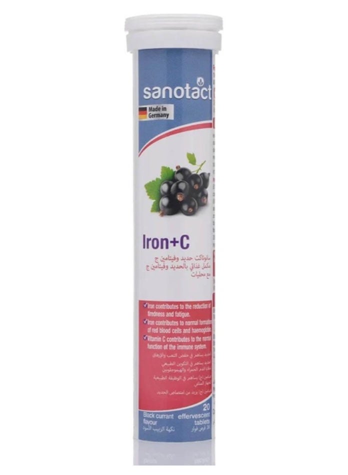 Sanotact Iron + Vitamin C 20 Currant Effervescent Tablets