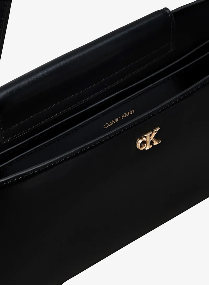 Calvin Klein Monogram Plaque Convertible Shoulder Bag