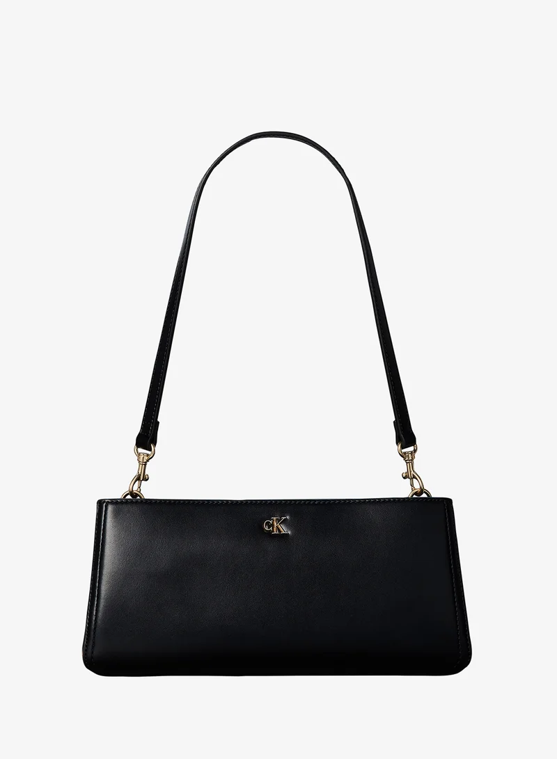 Calvin Klein Monogram Plaque Convertible Shoulder Bag