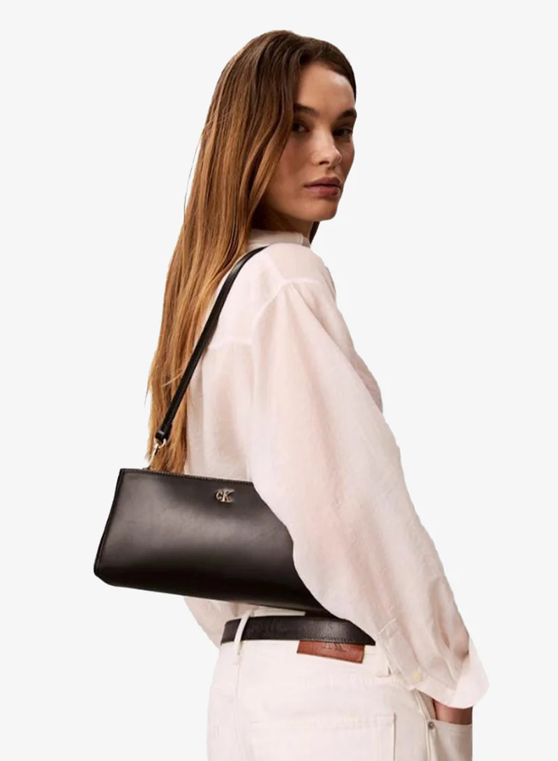 Calvin Klein Monogram Plaque Convertible Shoulder Bag