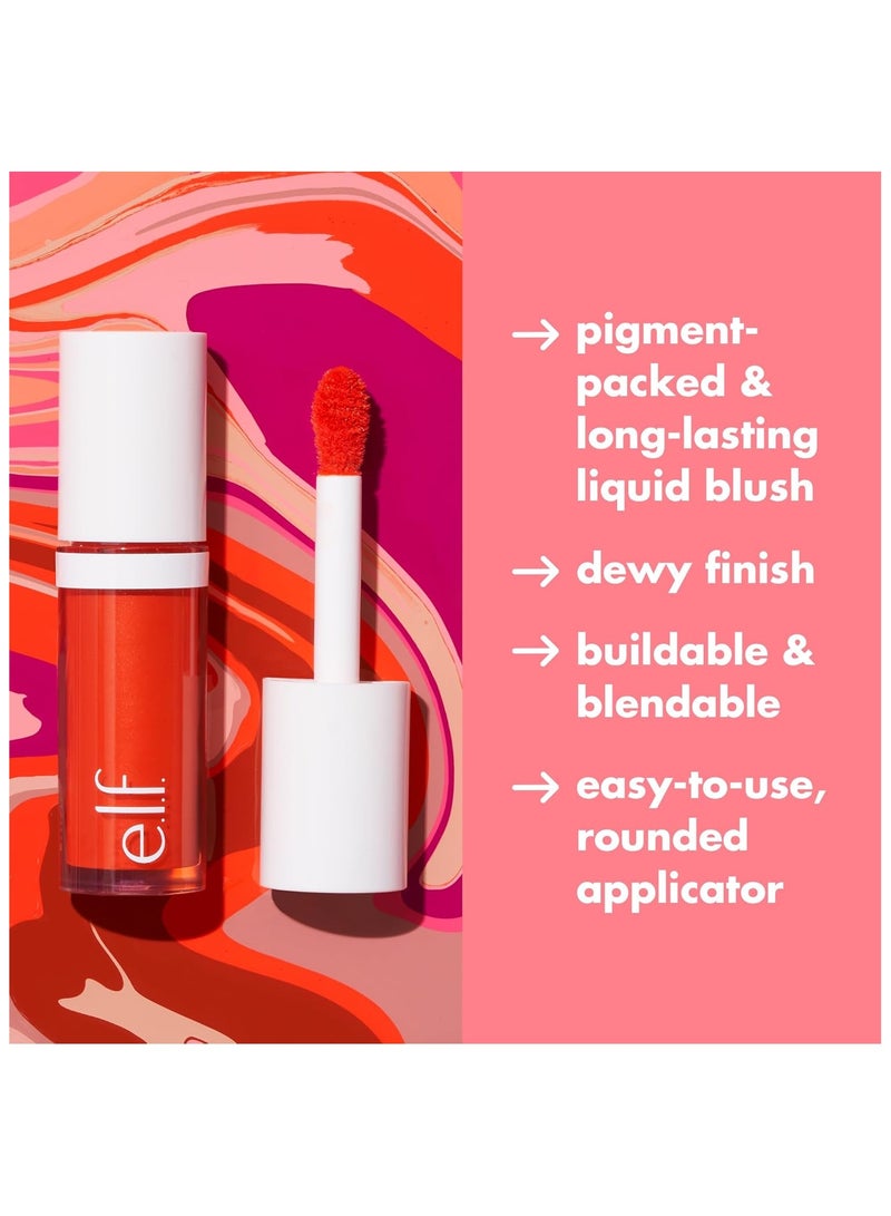 إلف أحمر خدود سائل كامو من إي.إل.إف. - لون غني يدوم طويلاً لإطلالة ناعمة وندية | لون خدود قابل للمزج والتكثيف | مكياج وجه نباتي وخالٍ من القسوة - Image 4