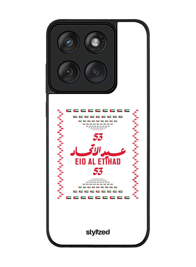 Stylizedd For Motorola MOTO Edge 60 Fusion/ Edge 60 Case,Slim fit Camera Protection, Shockproof Thin Phone cover  - Eid Al Etihad 53 National Day Poster Design White - Image 1
