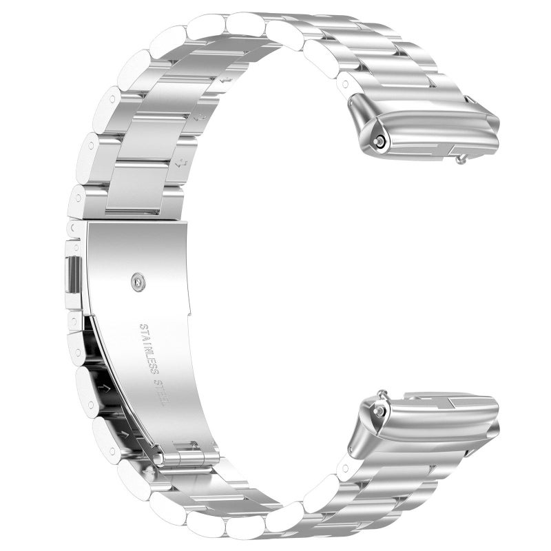 erorex For Redmi Watch 3 Three-Bead Stainless Steel Metal Watch Band(Silver) - Image 3