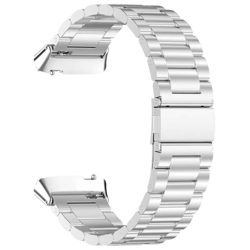 erorex For Redmi Watch 3 Three-Bead Stainless Steel Metal Watch Band(Silver) - Image 2