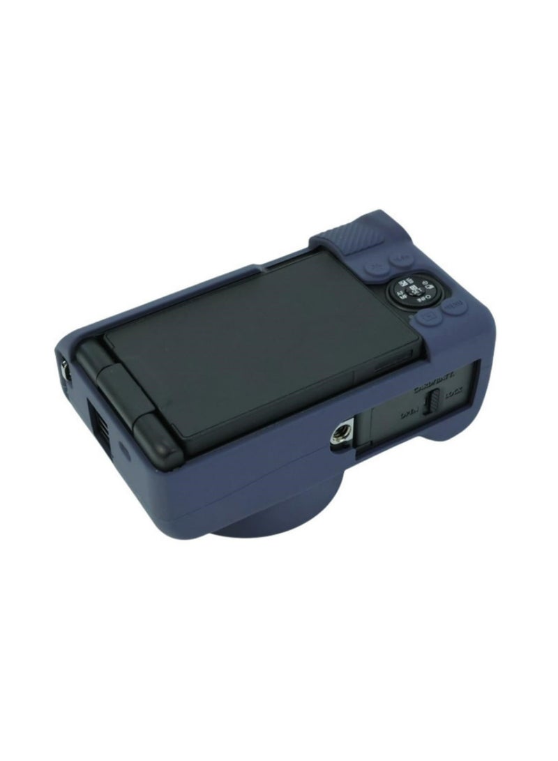 1 قطعة غطاء كاميرا كانون باورشوت V1، حافظة سيليكون ناعمة واقية مع غطاء عدسة قابل للإزالة، مضاد للخدوش، ملامس رقيق، غطاء جلد ناعم لكاميرا كانون V1 للتدوين، أزرق بحري - Image 3