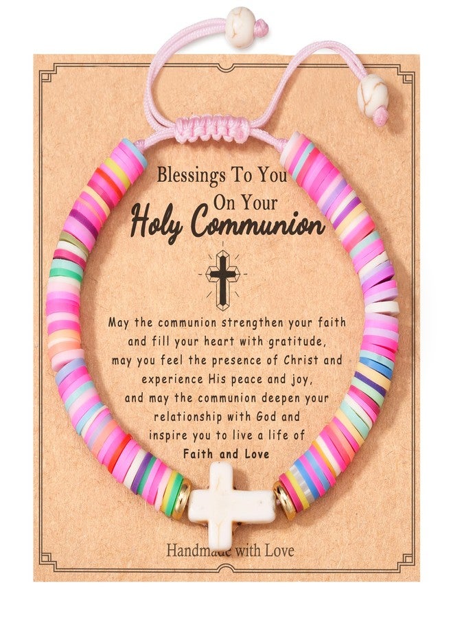 Shonyin First Communion Gifts for Girls, 1st First Holy Communion Decorations Gifts Catholic Cross Bracelet for Girls Goddaughter - Image 1