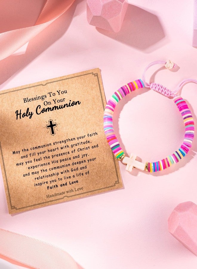 Shonyin First Communion Gifts for Girls, 1st First Holy Communion Decorations Gifts Catholic Cross Bracelet for Girls Goddaughter - Image 5