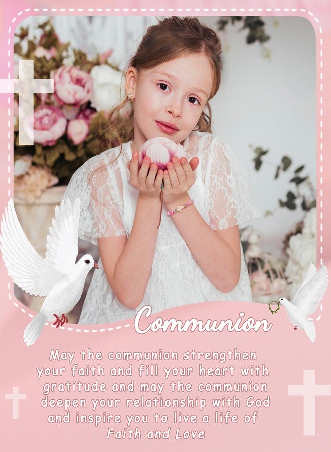 Shonyin First Communion Gifts for Girls, 1st First Holy Communion Decorations Gifts Catholic Cross Bracelet for Girls Goddaughter - Image 3