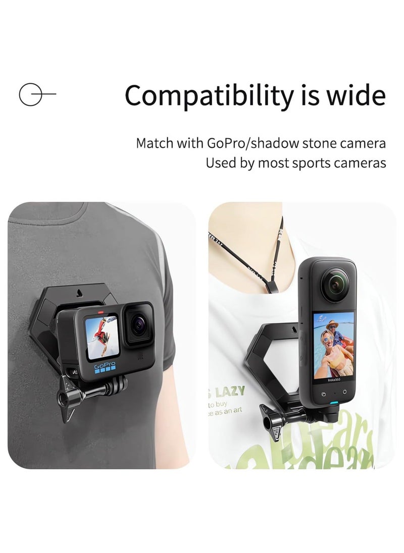 Generic - Magnetic Action Camera Mount for Gopro, Super Magnetic Car Mount Accessories Compatible with GoPro DJI Osmo and Most Action Cameras, Magnetic Chest Mount for Hero (with phone holder) - Image 1
