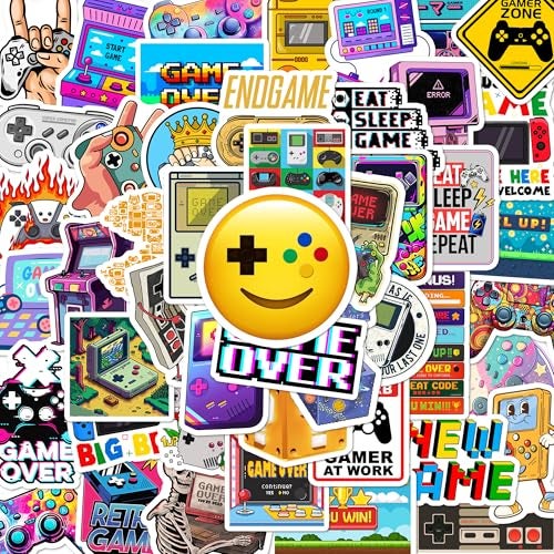 BEATRI Gaming Stickers 50Pcs Video Game Stickers Vinyl Waterproof for Water Bottles Phone Laptop Gamer Decals for Teens Mens Gamer Adults - Image 1