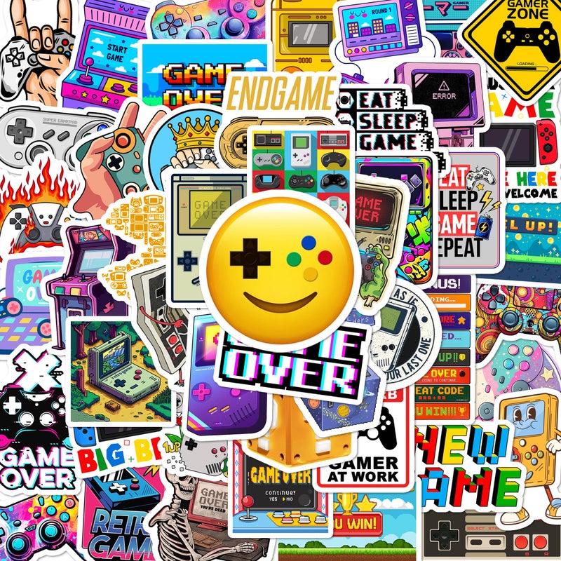 BEATRI Gaming Stickers 50Pcs Video Game Stickers Vinyl Waterproof for Water Bottles Phone Laptop Gamer Decals for Teens Mens Gamer Adults - Image 2