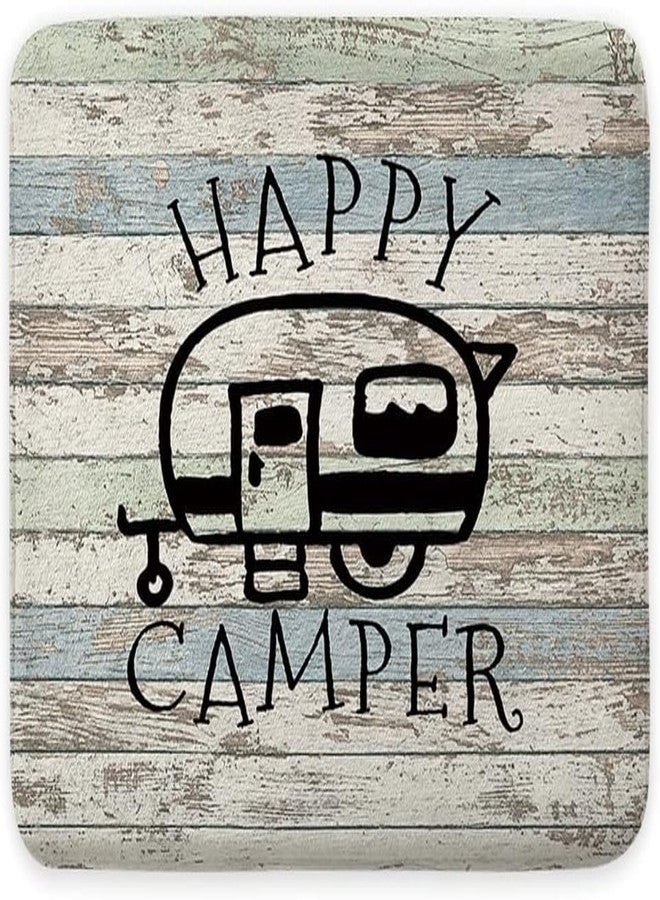JAWO سجادة حمام JAWO Happy Campers، سجادة حوض استحمام غير قابلة للانزلاق من الخشب الريفي القديم بلون محايد لمقطورة السفر والتخييم ومجموعة ملحقات الحمام وسجادة المطبخ - Image 1