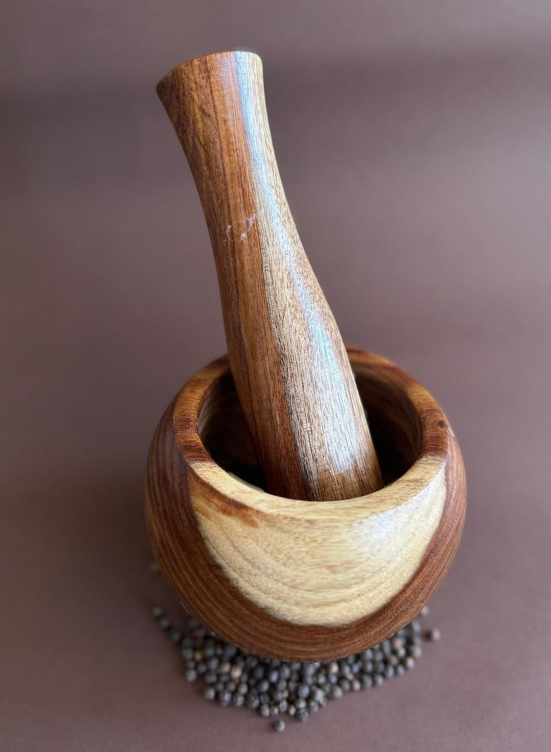 هون خشب مصنوع من خشب السرسوع و معالج بزيت الزيتون - Image 3