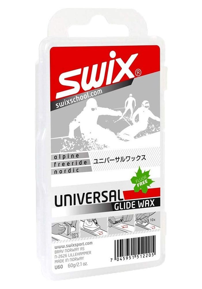 Swix Universal Ski/Snowboard Glide Wax - Fluor Free, 60g