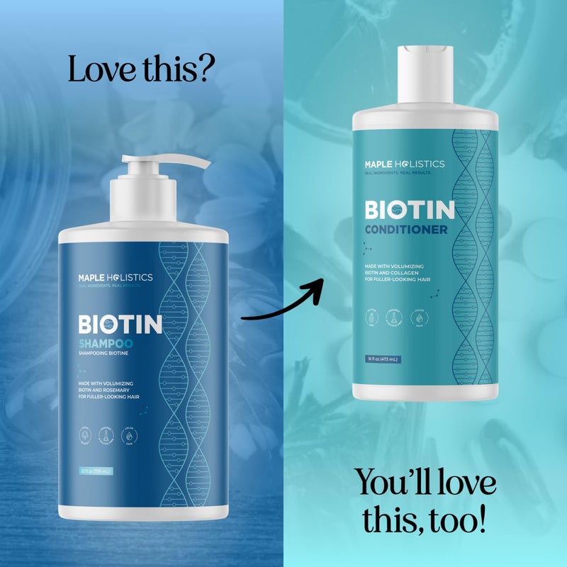 Maple Holistics Rosemary and Biotin Shampoo for Thinning Hair - Vegan Volumizing Shampoo for Fine Hair with B Vitamins Argan Oil & Tea Tree Essential Oil - Paraben Silicone and Sulfate Free Vegan Formula (25 Fl Oz) - Image 5