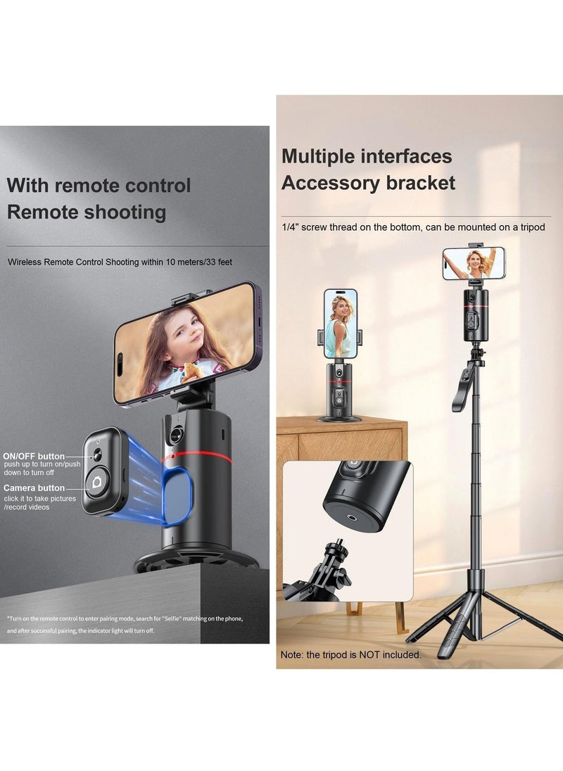 Generic - Auto Face Tracking Tripod with Remote, 360° Rotation Smart Tracking Phone Holder, Moving Tripod for iPhone. Essential for Video, Vlog, Live Stream Content Creator's Tool, No App Required - Image 1