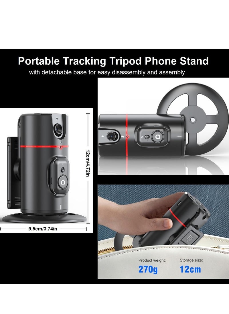 Generic - Auto Face Tracking Tripod with Remote, 360° Rotation Smart Tracking Phone Holder, Moving Tripod for iPhone. Essential for Video, Vlog, Live Stream Content Creator's Tool, No App Required - Image 1