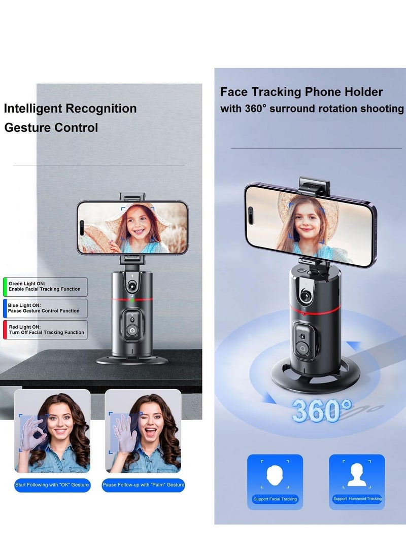 Generic - Auto Face Tracking Tripod with Remote, 360° Rotation Smart Tracking Phone Holder, Moving Tripod for iPhone. Essential for Video, Vlog, Live Stream Content Creator's Tool, No App Required - Image 1