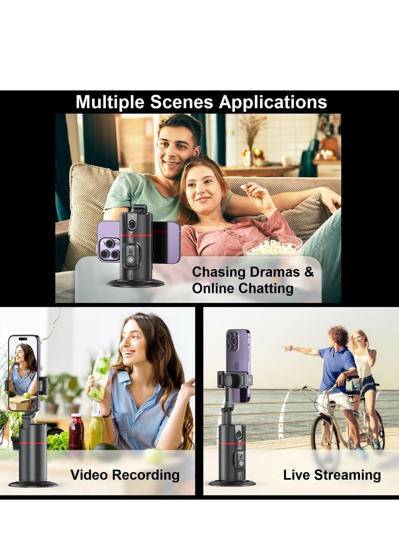 Generic - Auto Face Tracking Tripod with Remote, 360° Rotation Smart Tracking Phone Holder, Moving Tripod for iPhone. Essential for Video, Vlog, Live Stream Content Creator's Tool, No App Required - Image 1