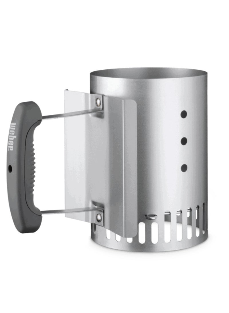 Weber Rapidfire Compact Elegant Charcoal Chimney Starter with Ergonomic Handle Silver JAH7447 - Image 2