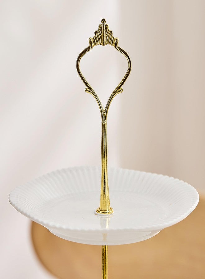 Swuut 3 Tier Ceramic Cupcake Stand, Dessert Cake Stand Serving Tray Platter for Tea Party Wedding (White) - Image 5