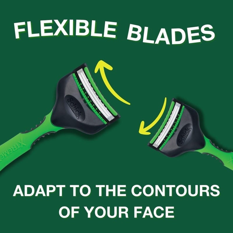 schick شيفك إكستريم 3 حساسة ماكينة حلاقة ثلاثية الشفرات القابلة للتصرف للرجال مع الألوة فيرا - 4 شفرات - Image 1