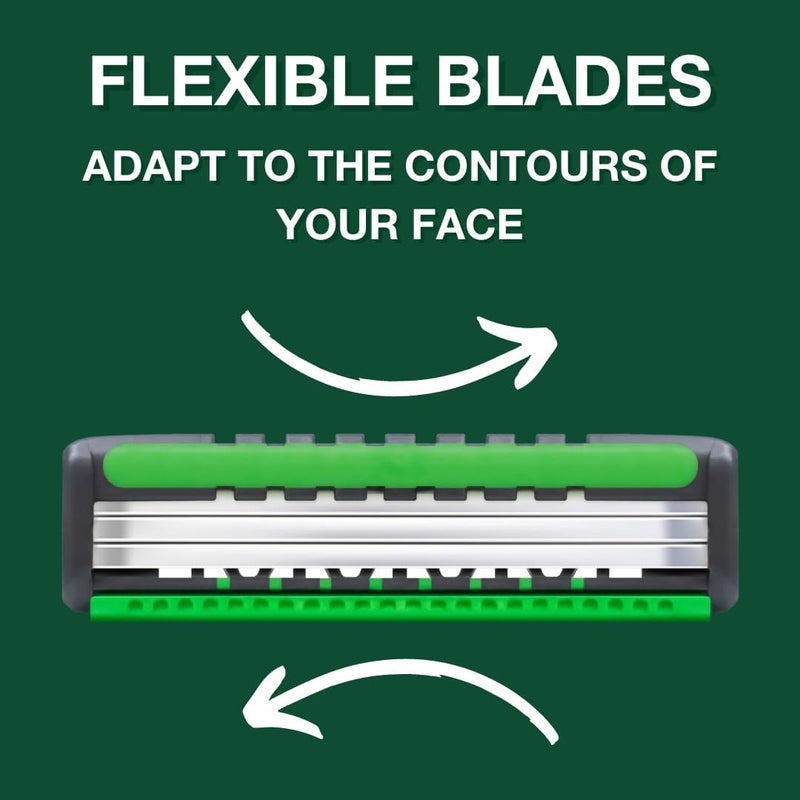 schick شيفك إكستريم 3 حساسة ماكينة حلاقة ثلاثية الشفرات القابلة للتصرف للرجال مع الألوة فيرا - 4 شفرات - Image 3