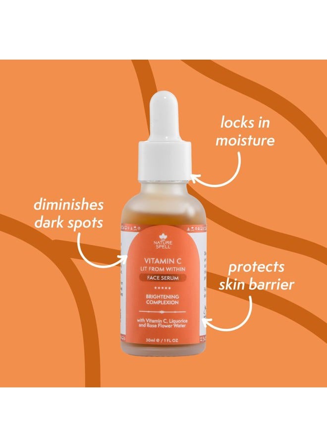Nature Spell سيروم فيتامين سي النقي للوجه 1 أونصة سائلة - يضيء البشرة - يقلل من المسام الواسعة - مصحح للبقع الداكنة - سيروم مضاد للشيخوخة للوجه - مناسب لجميع أنواع البشرة - 100% نباتي - صنع في المملكة المتحدة - Image 2