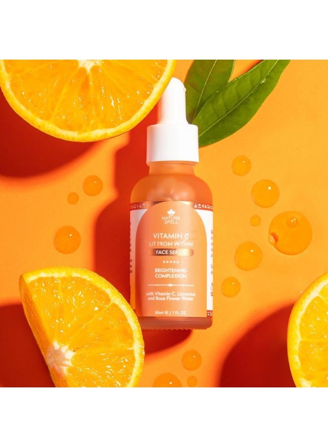 Nature Spell سيروم فيتامين سي النقي للوجه 1 أونصة سائلة - يضيء البشرة - يقلل من المسام الواسعة - مصحح للبقع الداكنة - سيروم مضاد للشيخوخة للوجه - مناسب لجميع أنواع البشرة - 100% نباتي - صنع في المملكة المتحدة - Image 4