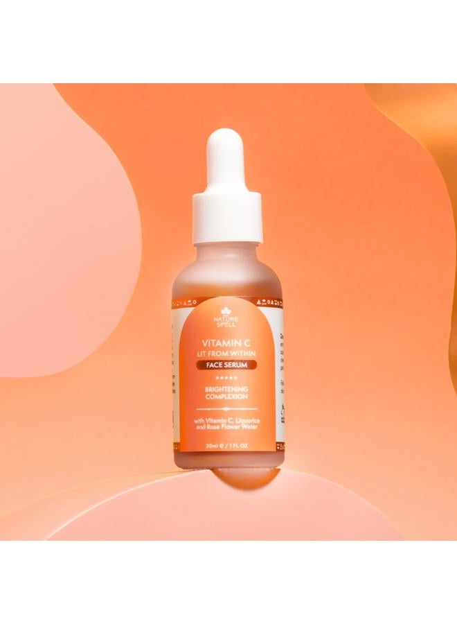 Nature Spell سيروم فيتامين سي النقي للوجه 1 أونصة سائلة - يضيء البشرة - يقلل من المسام الواسعة - مصحح للبقع الداكنة - سيروم مضاد للشيخوخة للوجه - مناسب لجميع أنواع البشرة - 100% نباتي - صنع في المملكة المتحدة - Image 5