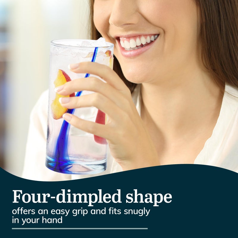 Libbey Blue Ribbon 16 Piece Tumbler and Rocks Glass Set, Infused Blue Ribbon Drinkware Glasses Set, Artisan Inspired Four-Dimple Shaped Rock Glasses, Dishwasher Safe Tumbler Glasses Set - Image 5