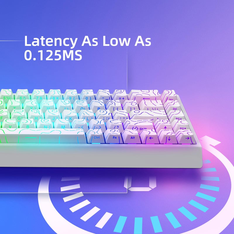 IROK Mer68 Wired 68 Keys, Magnetic Switch Mechanical Keyboard, 8KHZ Polling Rate/Latency As 0.125MS/256KHZ Single Key Scan Rate/ARGB/, Hot Swappable Gaming Keyboard(White) - Image 3