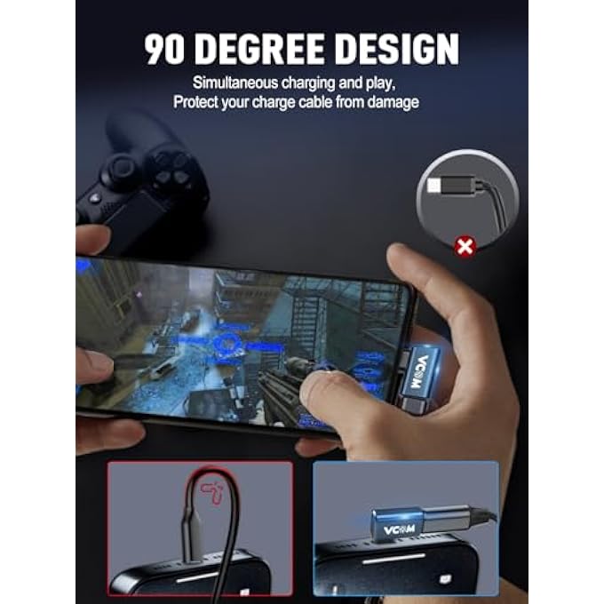 rayihni 90 DEGREE USB C ADAPTER 80GBPS, 240W USB C RIGHT ANGLE ADAPTER, 8K@60HZ VIDEO DISPLAY USB4 V2.0 90 DEGREE TYPE C EXTENDER FOR THUNDERBOLT 5/4/3, IPHONE 15/16, MACBOOK,STEAM DECK, 2 PACK - Image 3